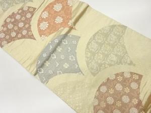 花唐草に笹蔓緞子・吉祥文様織出し袋帯